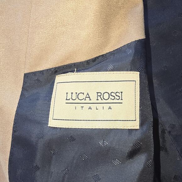 Luca Rossi Blazer Mens 40R Tan Camel Sport Coat Notch Lapel 3 Button Jacket - Picture 8 of 16